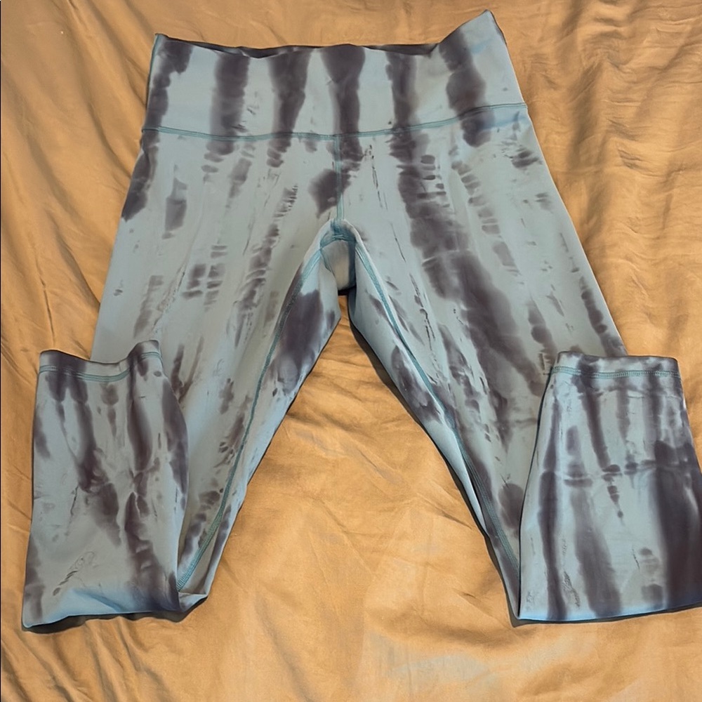 Lululemon Wunder Train Blue Tie-Dye Leggings Size 12
